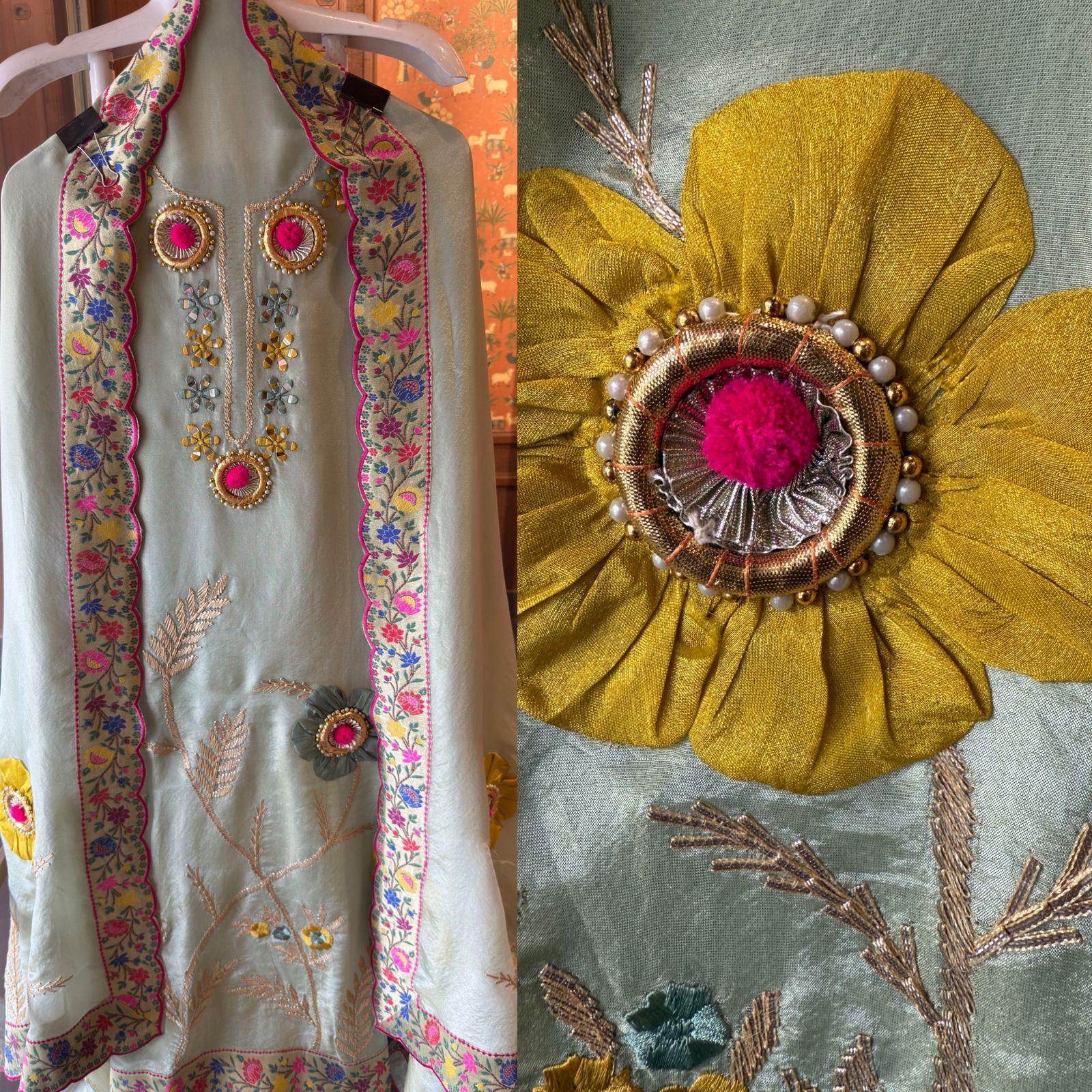 pastel Green tissue suit